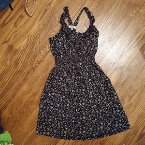 Black w flower tank dress